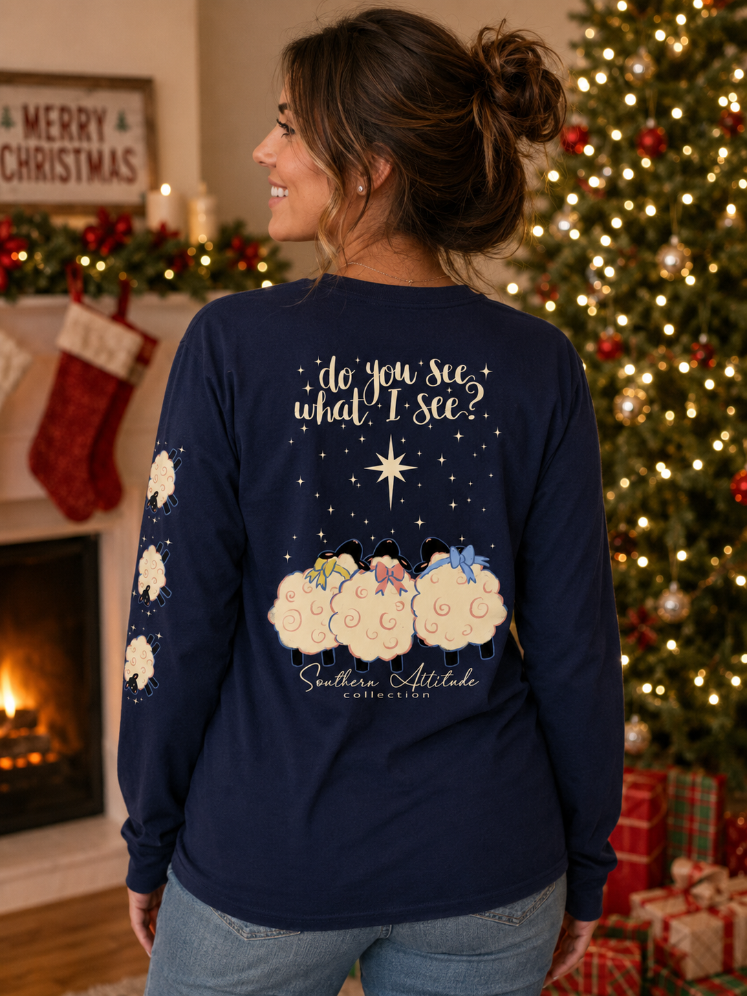 Southern Attitude Preppy Do You See Holiday Long Sleeve T-Shirt
