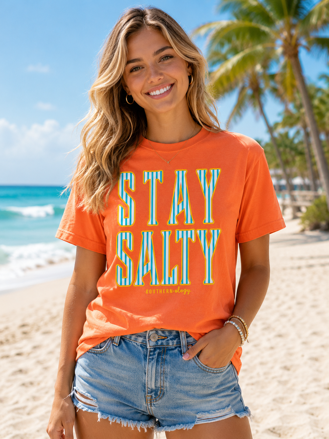 Southernology Salty Stripes Comfort Colors T-Shirt