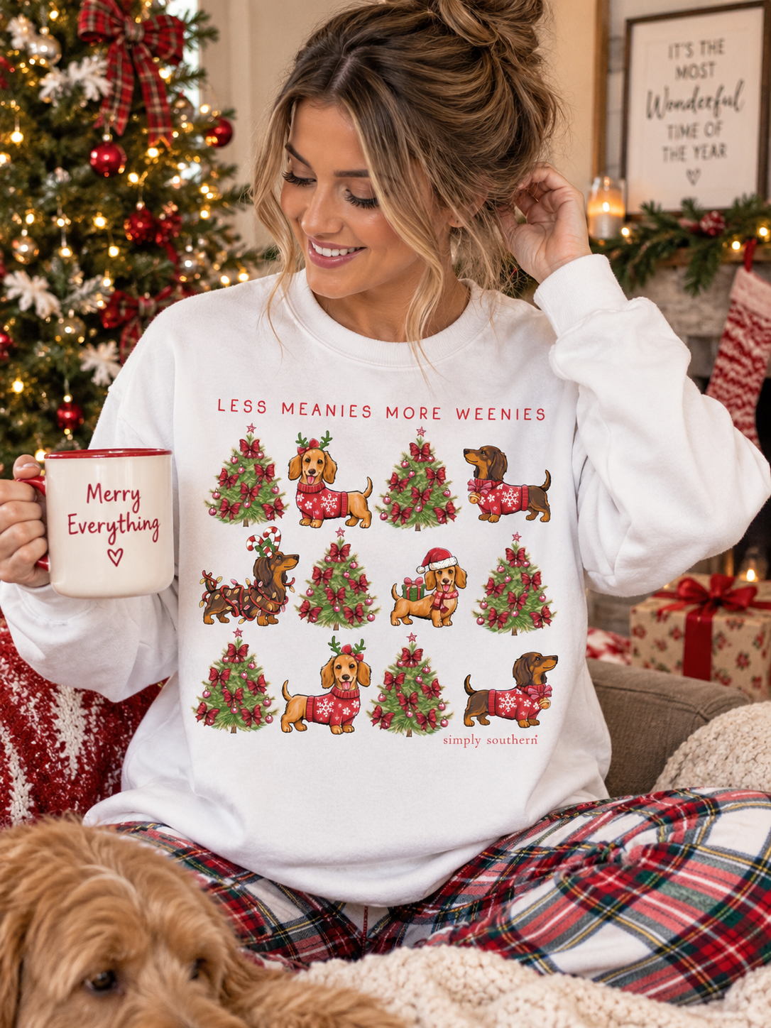 Simply Southern More Weenies Dog Holiday Long Sleeve Crew Sweatshirt