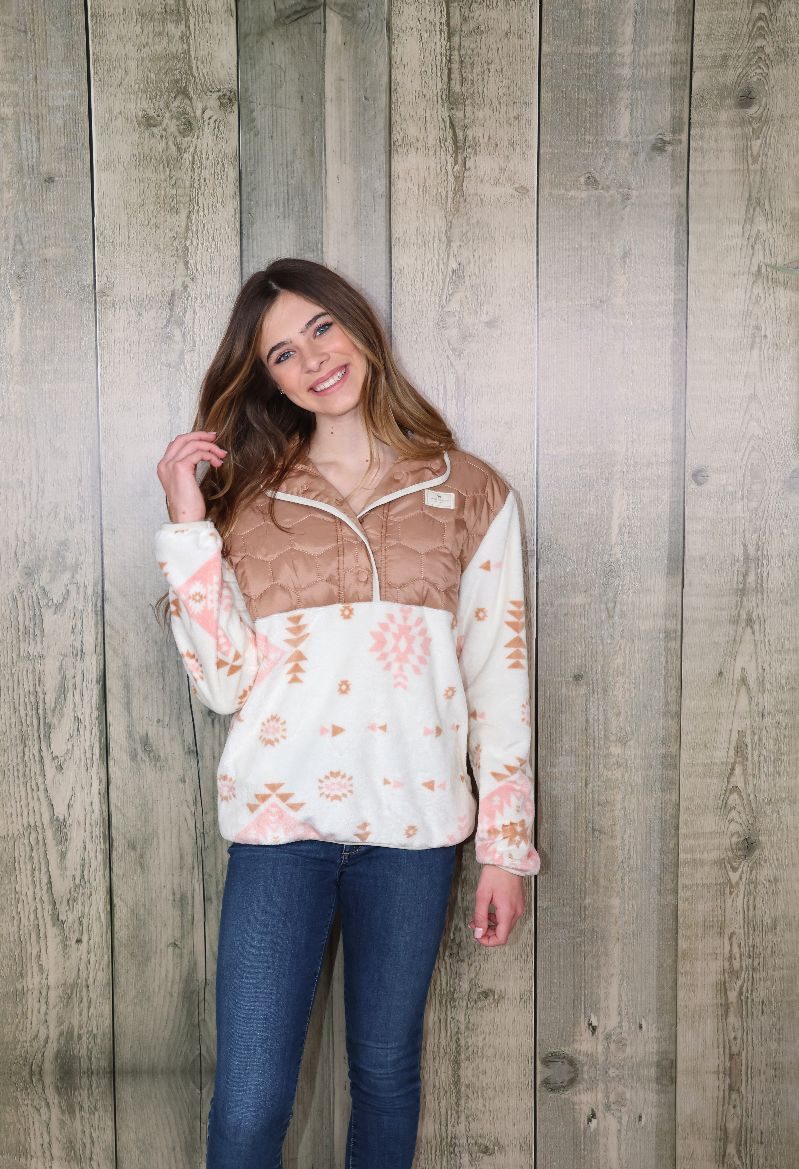 Simply Southern Aztec Furry Soft Pullover Hoodie