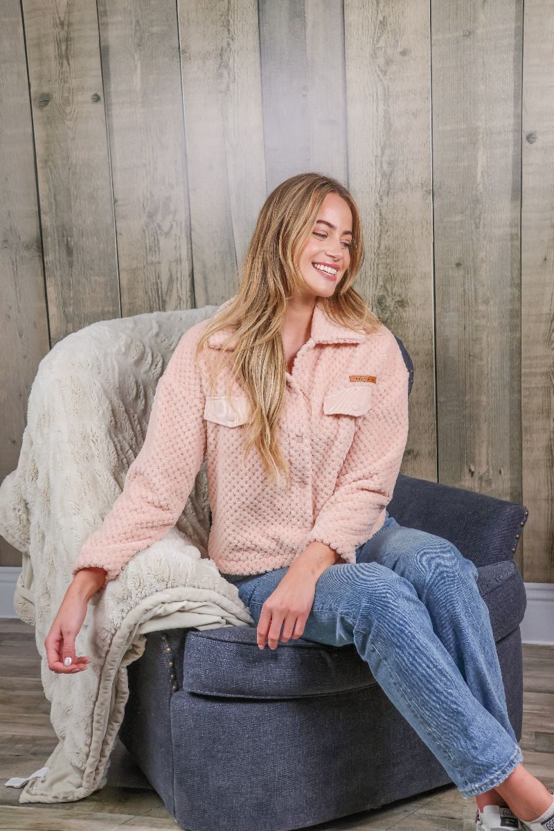 Simply Southern Soft Sherpa Crop Shacket Jacket - SimplyCuteTees