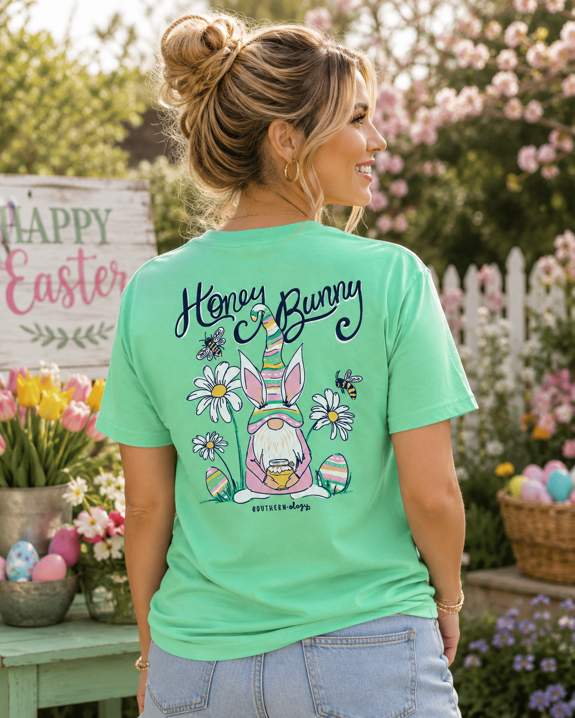Southernology Honey Bunny Gnome Easter Comfort Colors T-Shirt