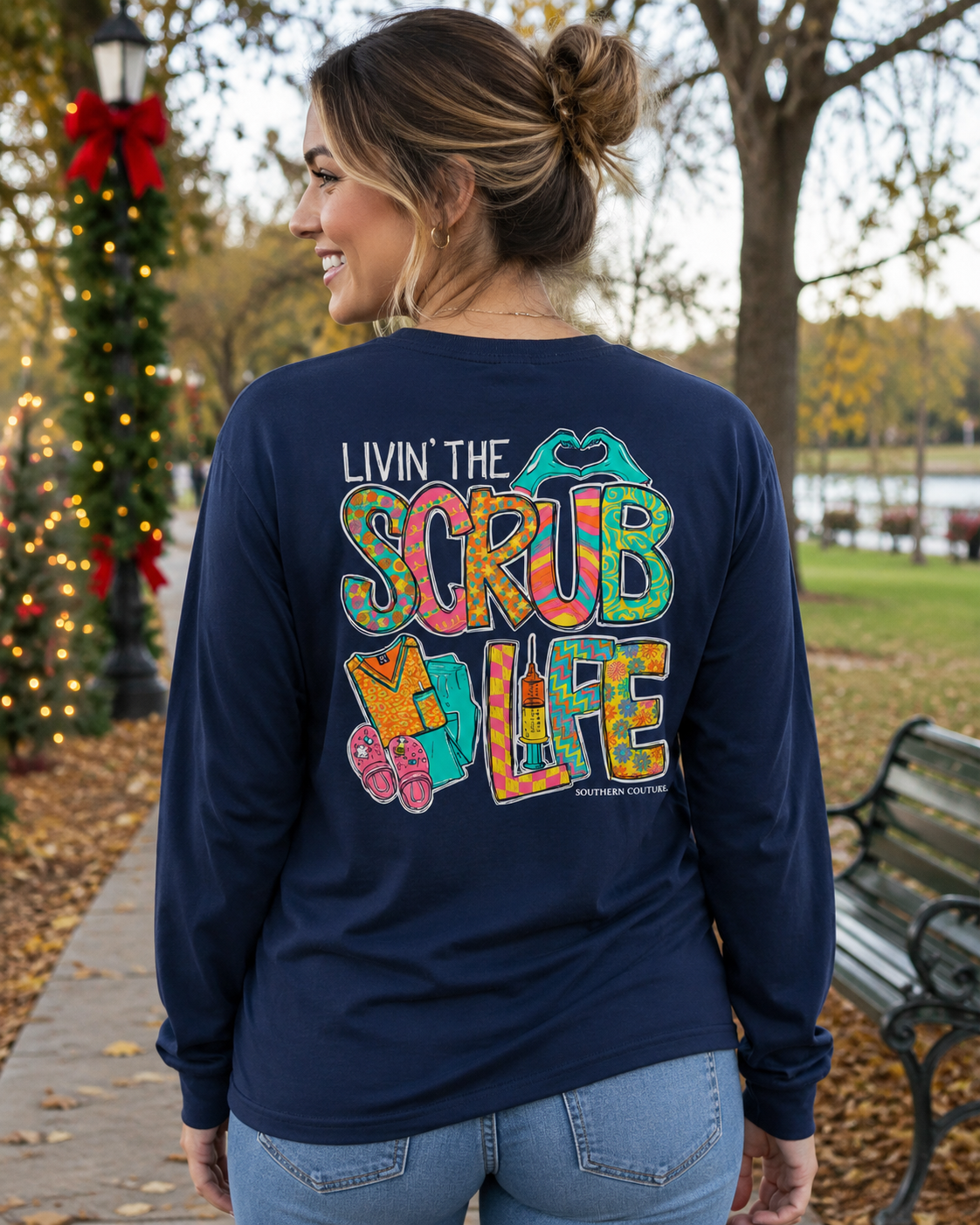 Southern Couture Classic Scrub Life Nurse Long Sleeve T-Shirt