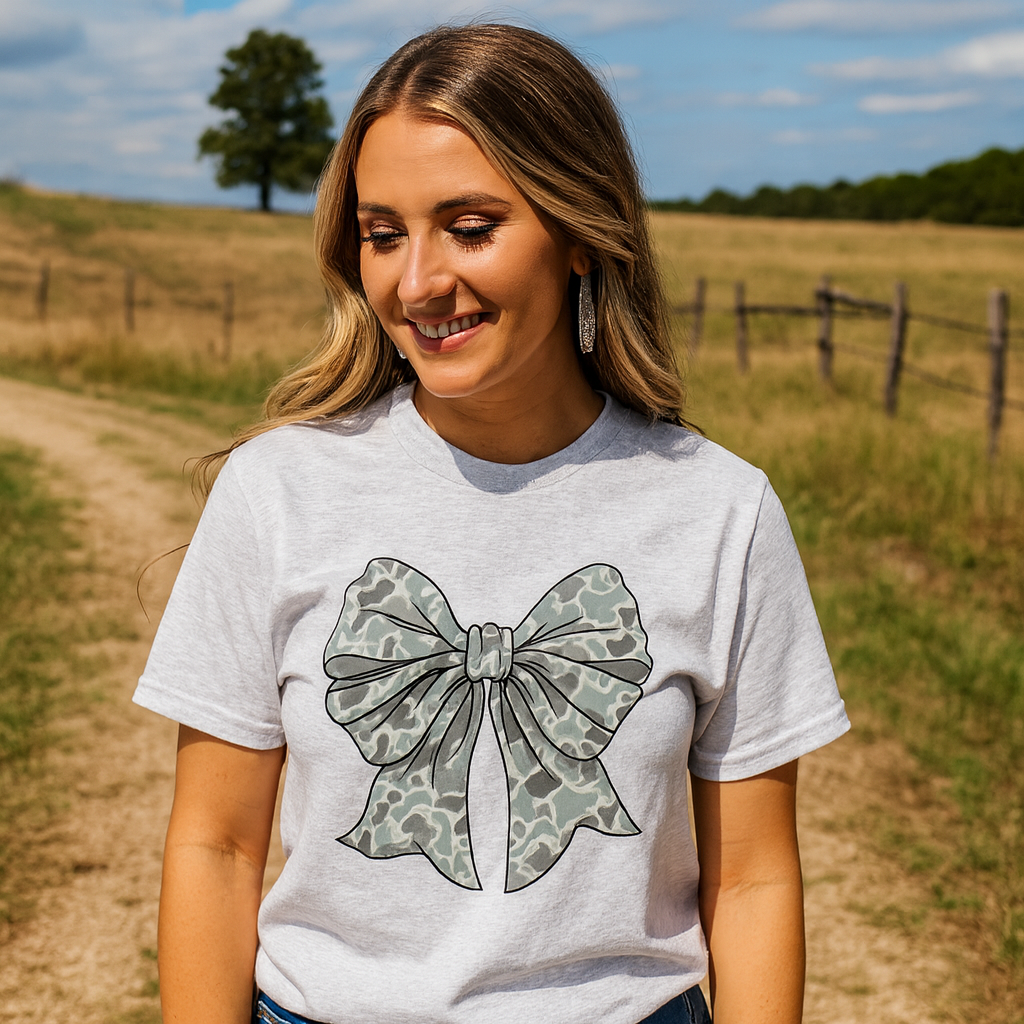 Girlie Girl Originals Camo Bow T-Shirt - SimplyCuteTees