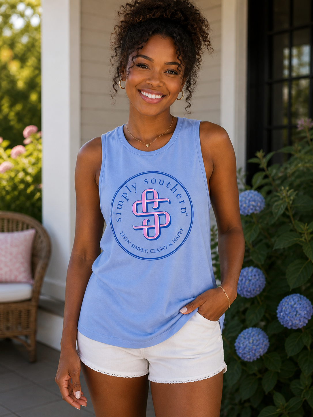 Simply Southern Preppy Aztec Beach Tank Top