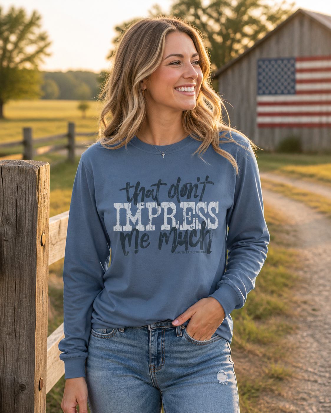 Southern Couture Don't Impress Me Much Soft Long Sleeve T-Shirt