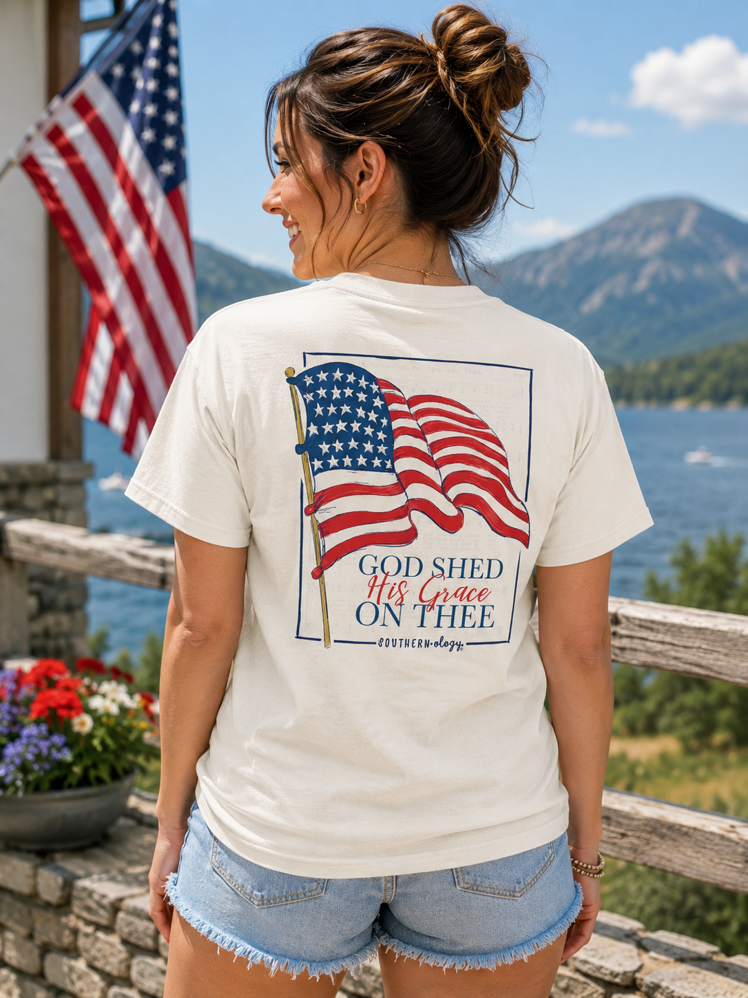 Southernology God Shed His Grace USA Comfort Colors T-Shirt