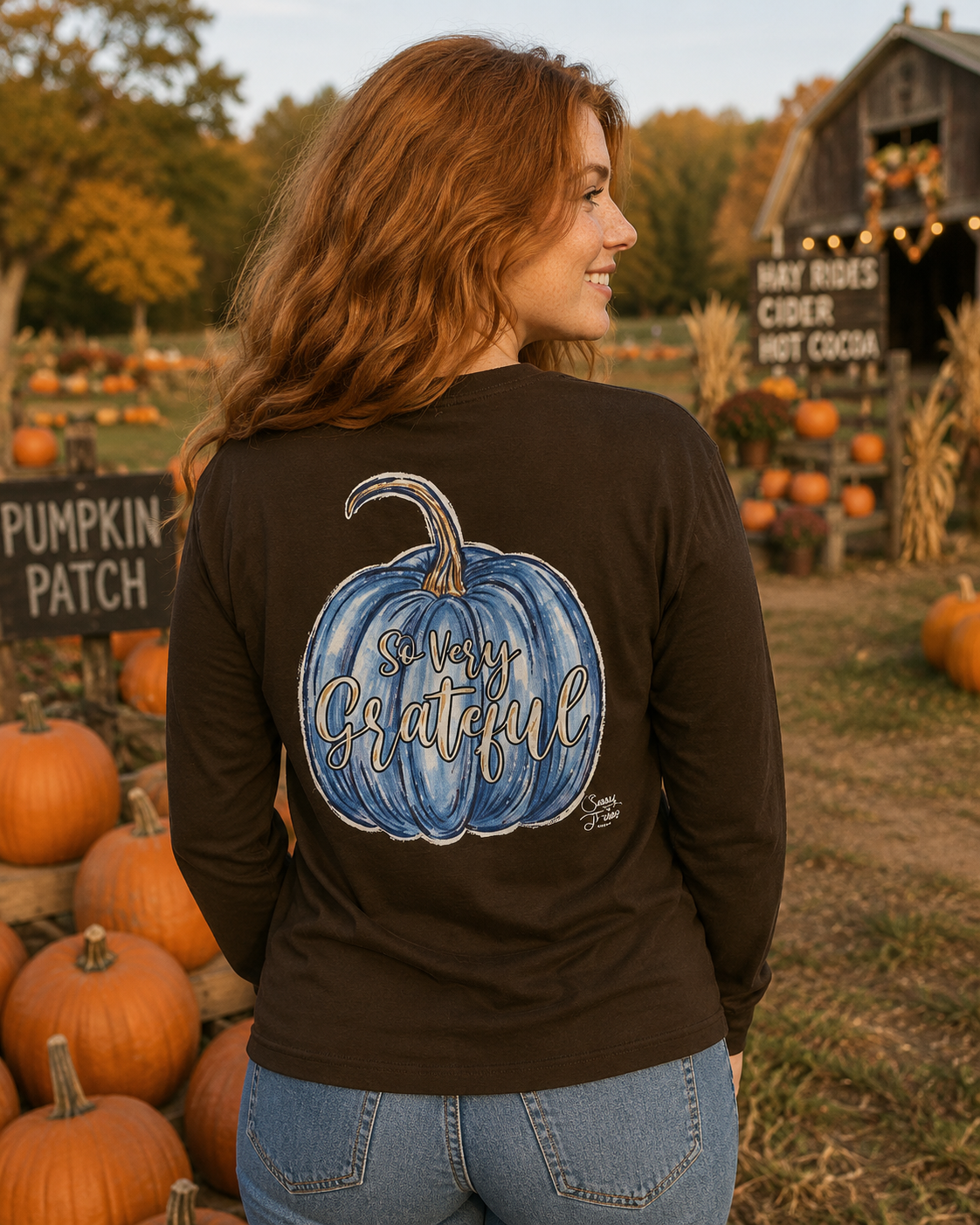 SALE Sassy Frass So Very Grateful Fall Long Sleeve T-Shirt