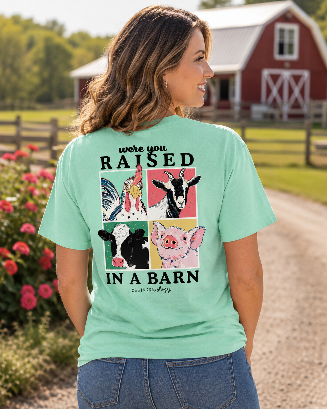 Southernology Raised in a Barn Animals Comfort Colors T-Shirt