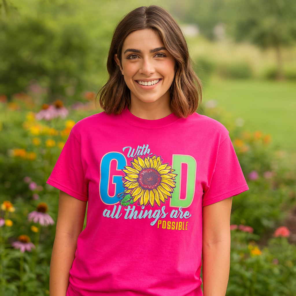 Girlie Girl Originals God Sunflower T-Shirt - SimplyCuteTees