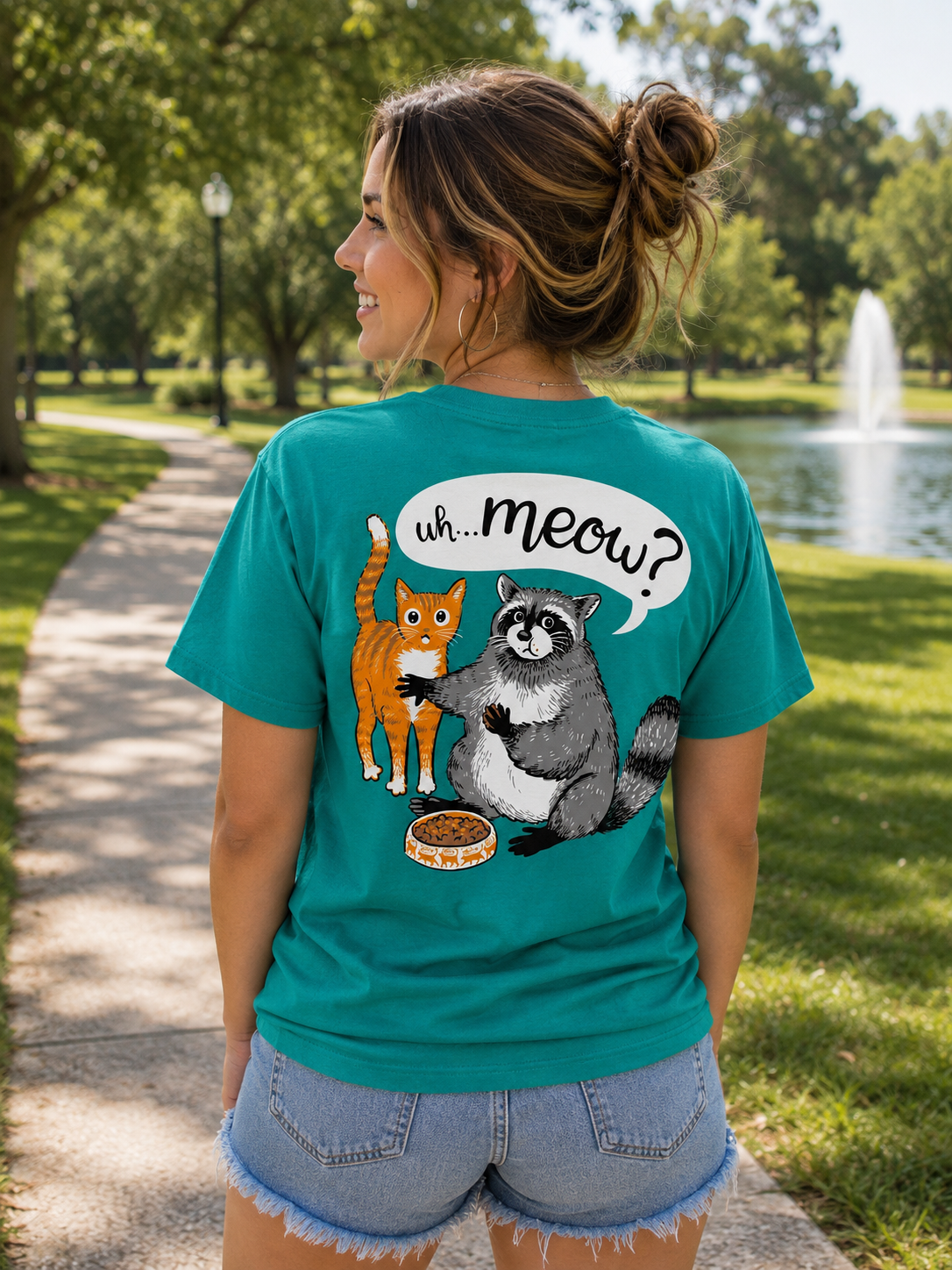 Southern Attitude Uh Meow Raccoon T-Shirt