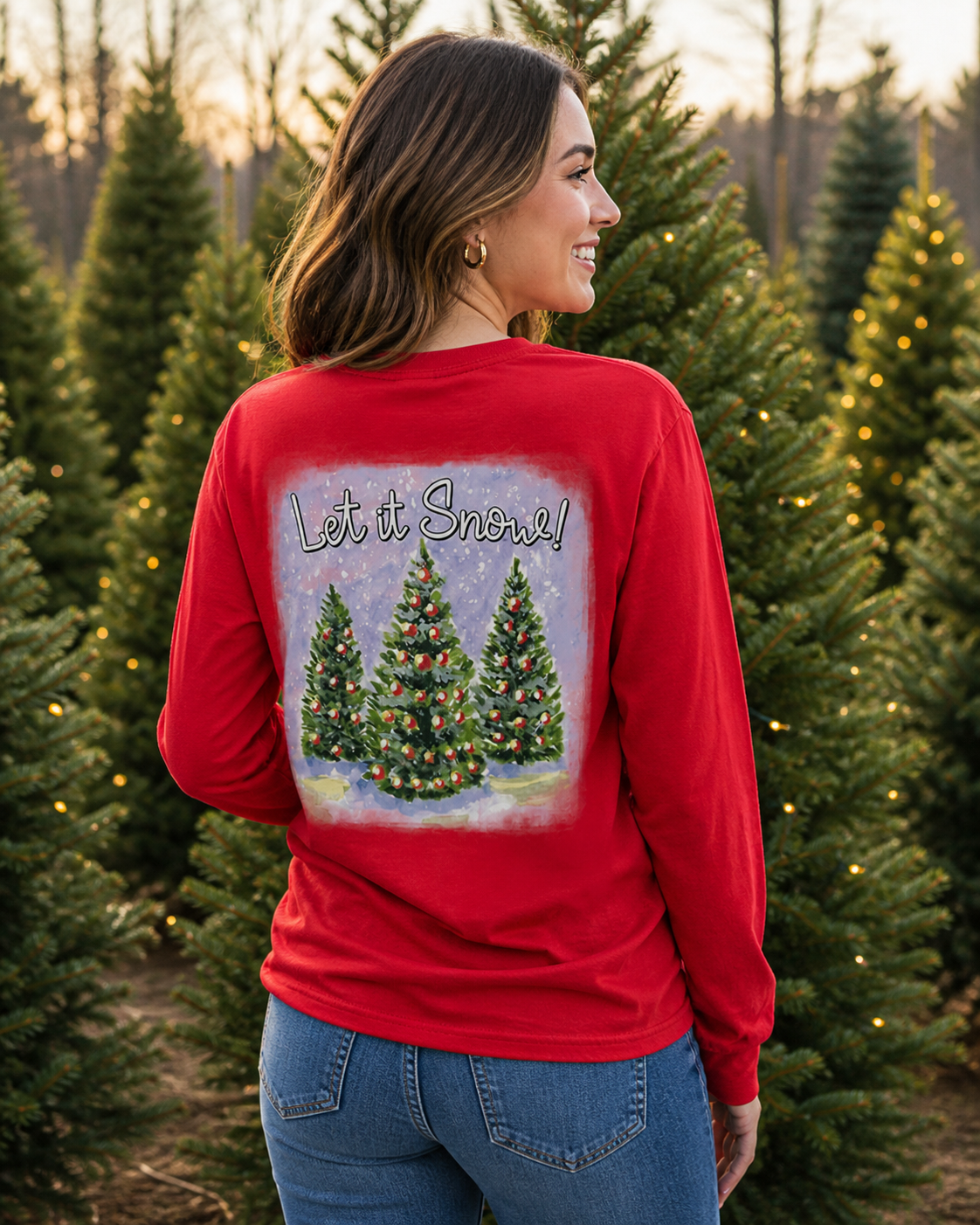 SALE Southern Couture Classic Let It Snow Holiday Long Sleeve T-Shirt