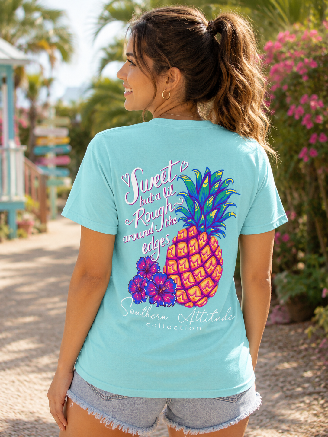 Southern Attitude Preppy Rough Pineapple T-Shirt
