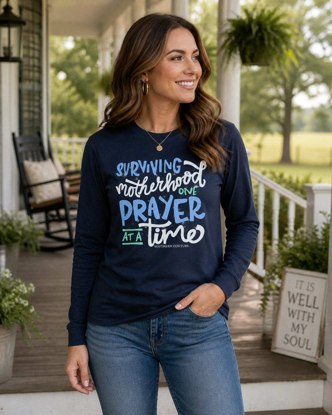 Southern Couture Surviving Motherhood Soft Long Sleeve T-Shirt
