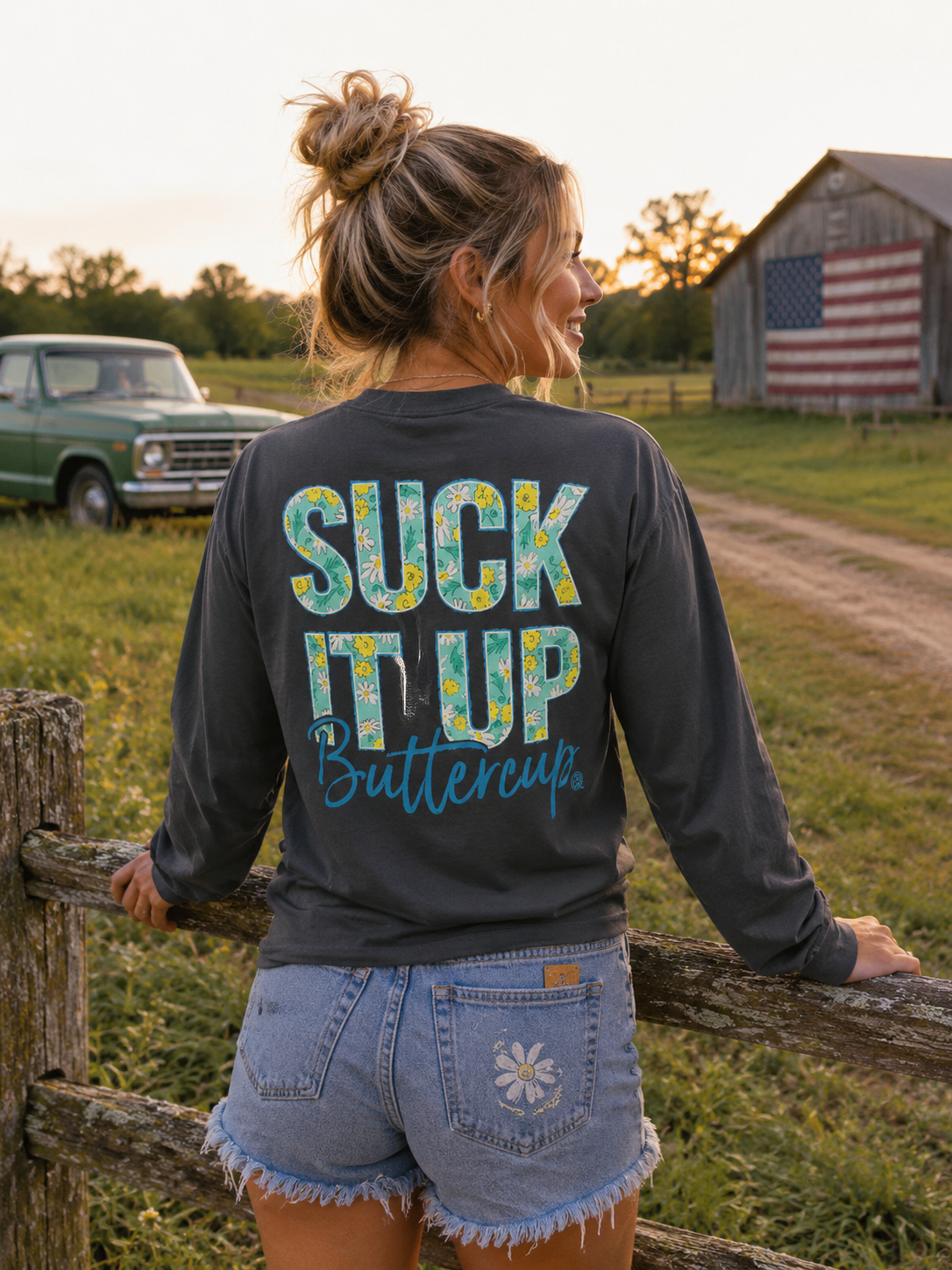 Girlie Girl Originals Preppy Suck It Up Buttercup Long Sleeve T-Shirt