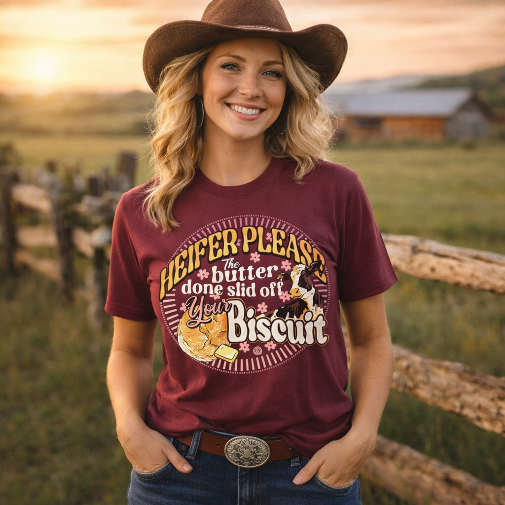Girlie Girl Originals Heifer Butter Biscuit T-Shirt - SimplyCuteTees