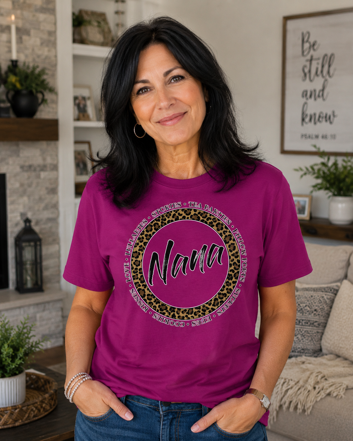 SALE Sassy Frass Nana Words Leopard Bella Canvas T-Shirt