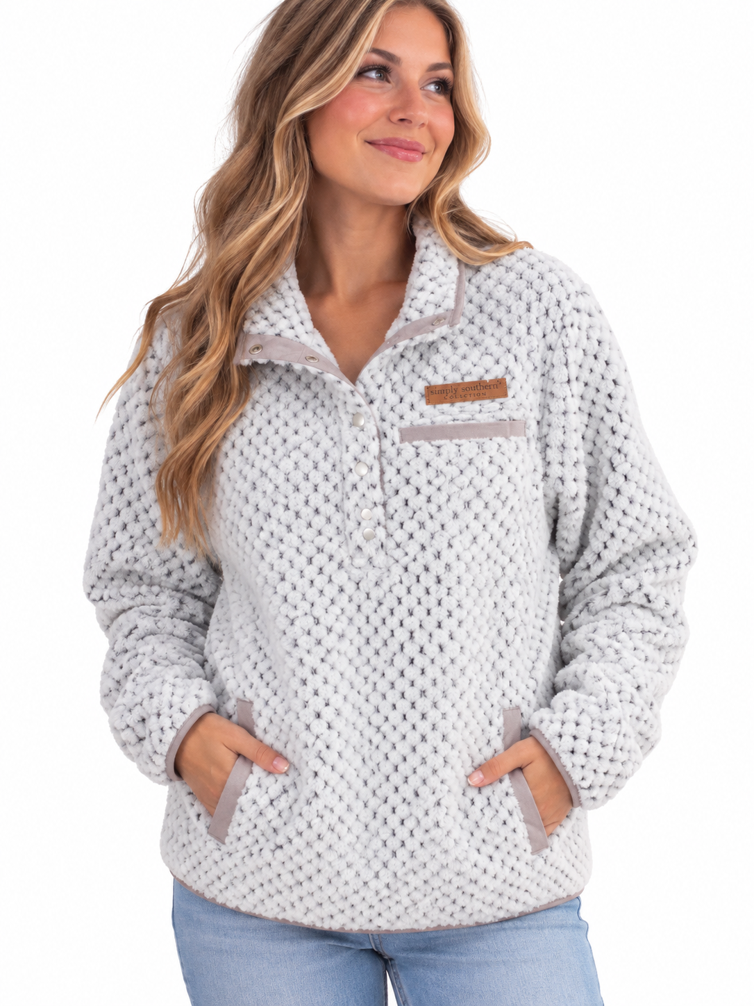 Simply Southern 0226 Long Sleeve Soft Sherpa Pullover Sweatshirt