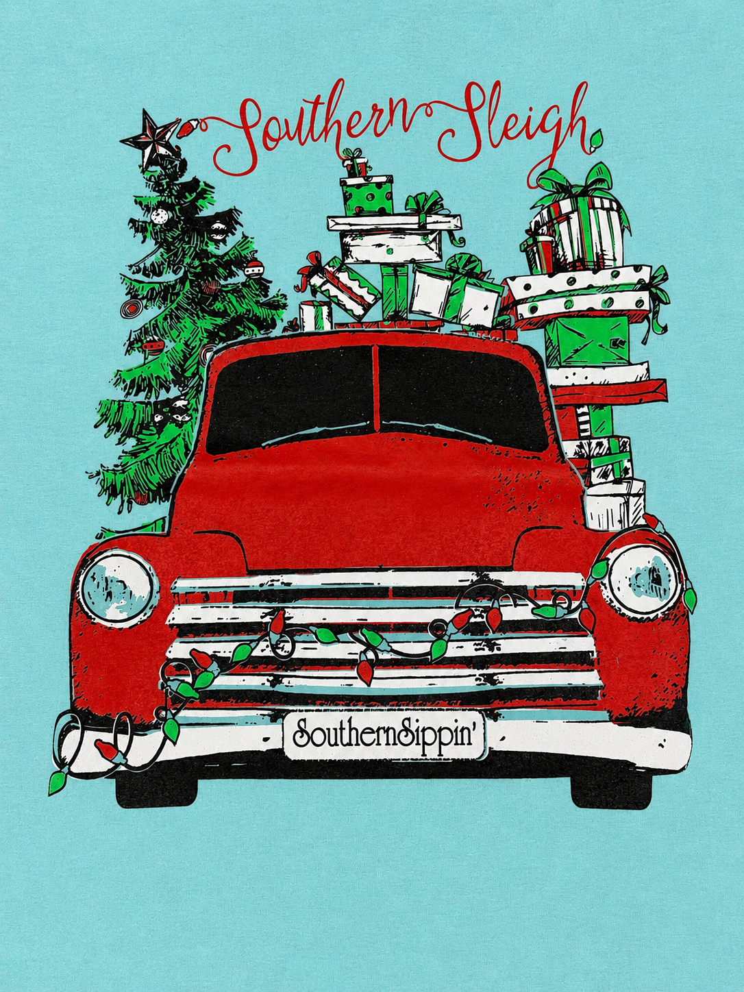 SALE Southern Sippin Southern Sleigh Pigment Dyed Unisex Pocket Long Sleeve T-Shirt