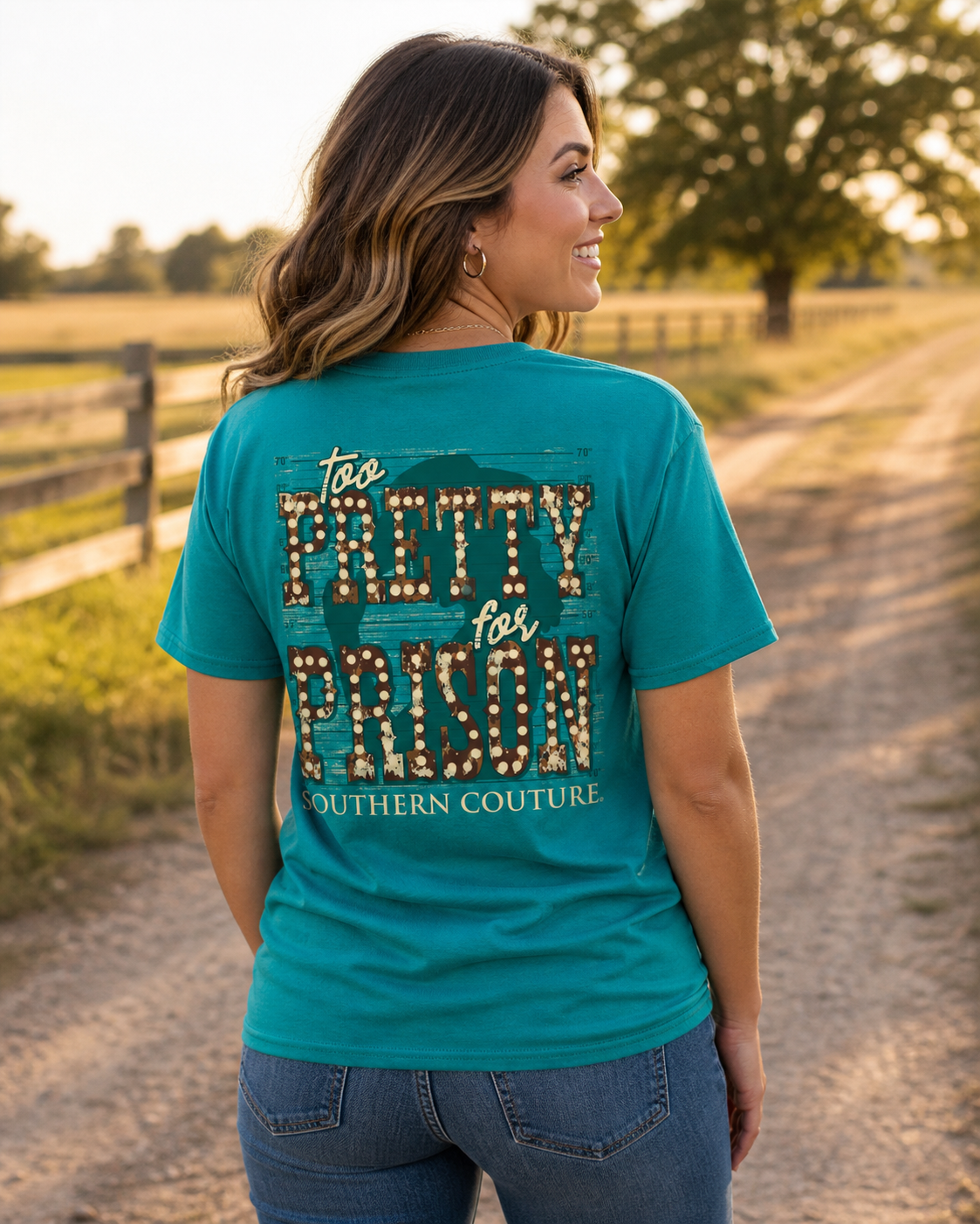 Southern Couture Classic Too Pretty For Prison T-Shirt