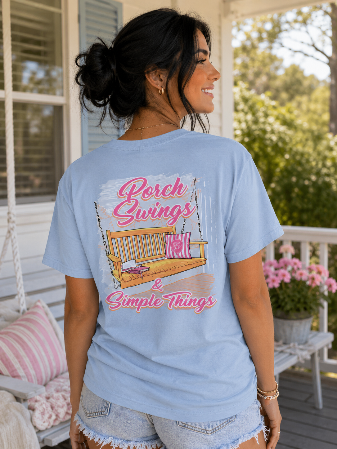 SALE Sassy Frass Porch Swings &amp; Simple Things Girlie Bright T Shirt