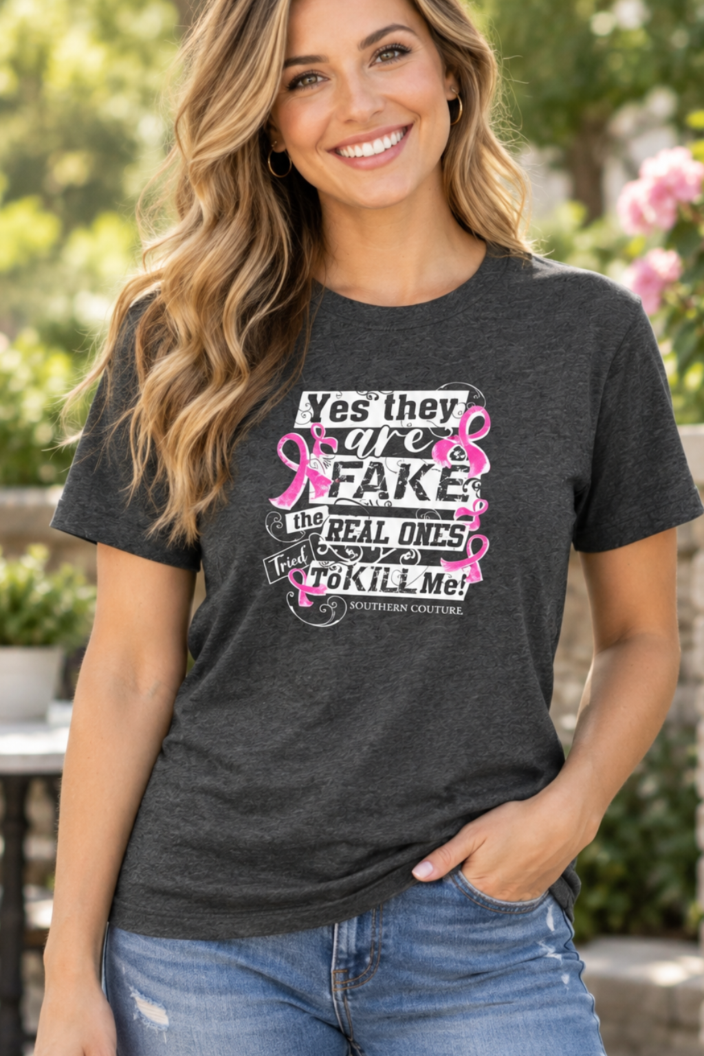 Southern Couture Soft The Real Ones Breast Cancer T-Shirt