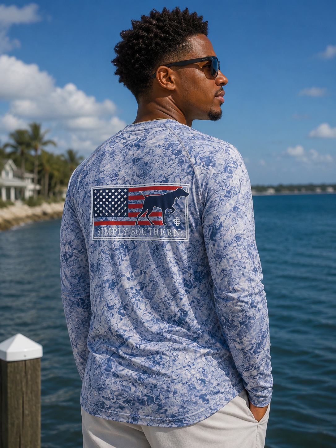 Simply Southern Patriot Rash Guard Unisex Swim UV Protection Long Sleeve T-Shirt