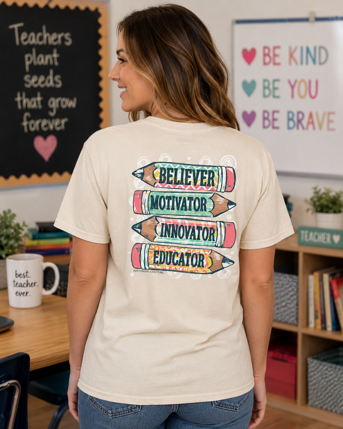 Southern Couture Classic Believer Motivator Teacher T-Shirt