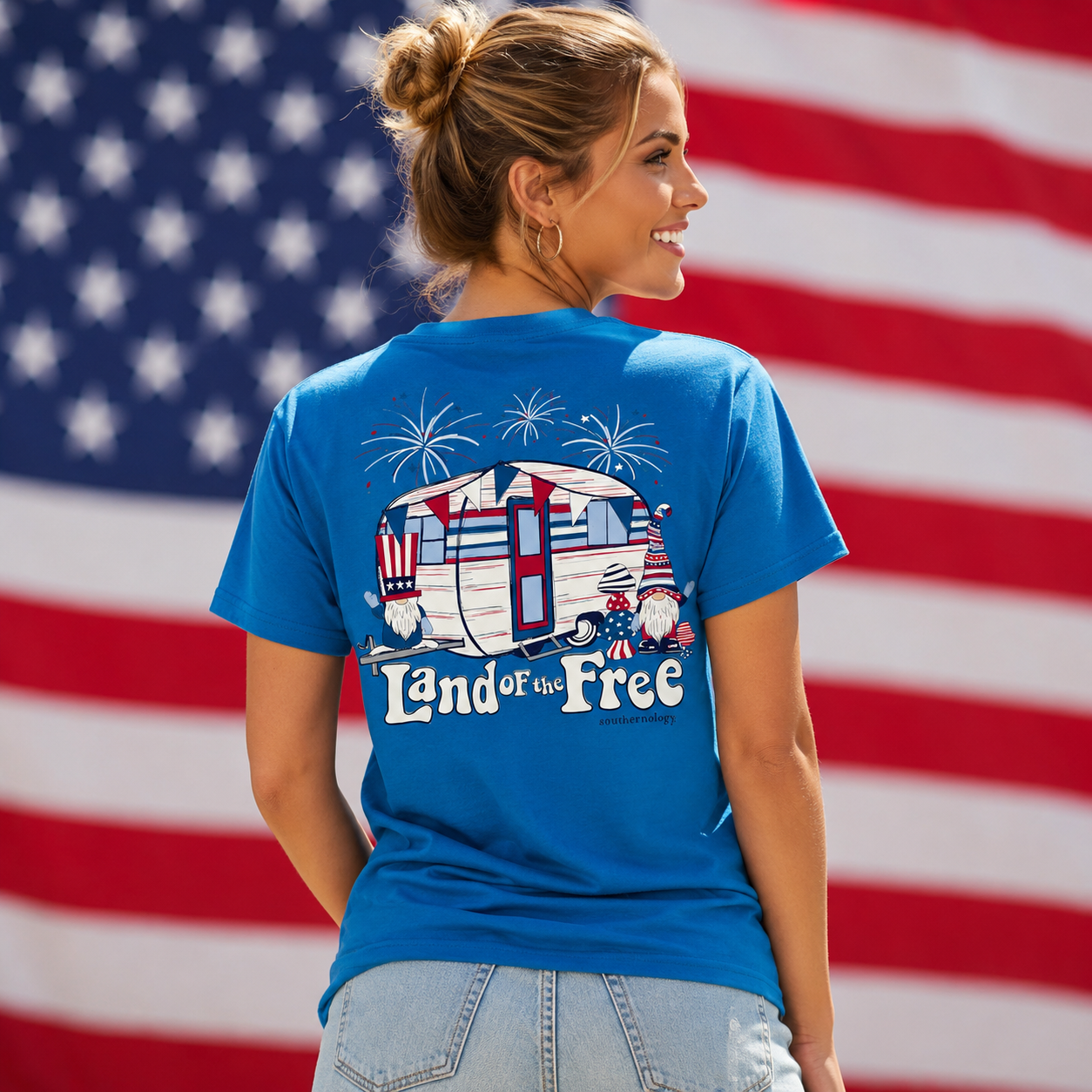 Southernology Land of the Free Gnomes USA Comfort Colors T-Shirt