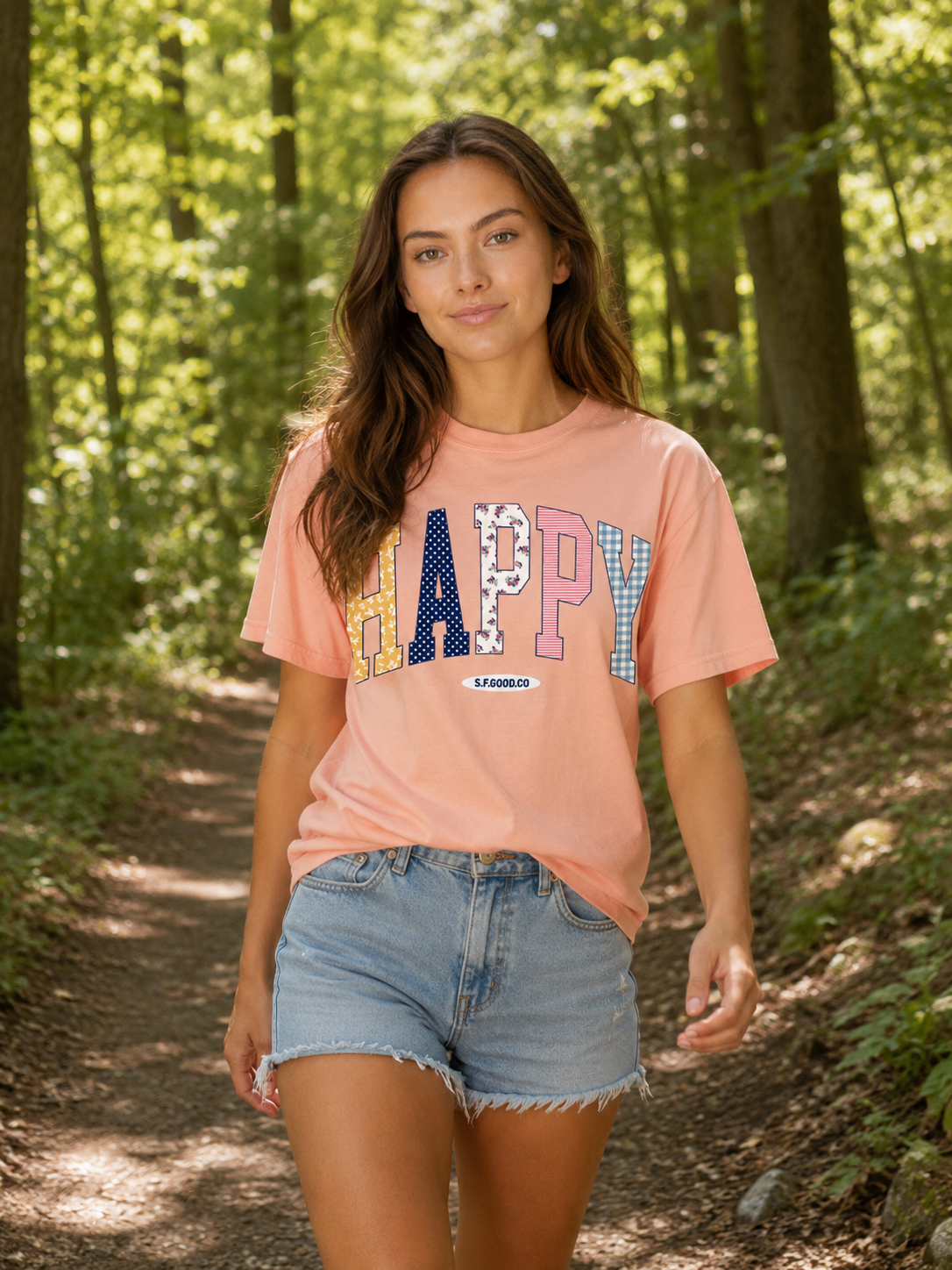 Simply Southern S4G Happy Pattern Mineral Washed T-Shirt