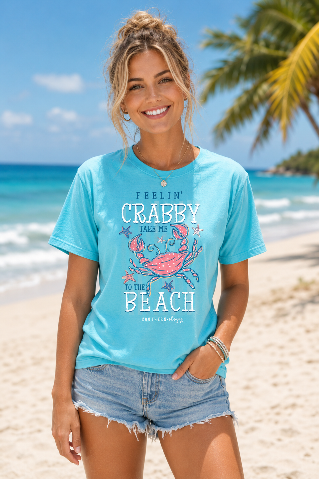 Southernology Feelin Crabby Beach Comfort Colors T-Shirt