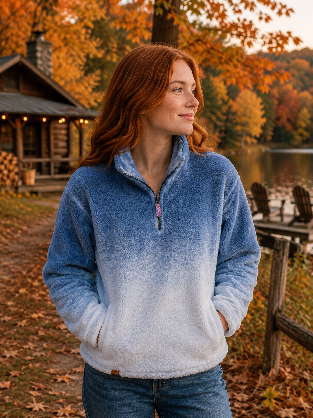 SALE Simply Southern Ombre Pullover Soft Sherpa Jacket
