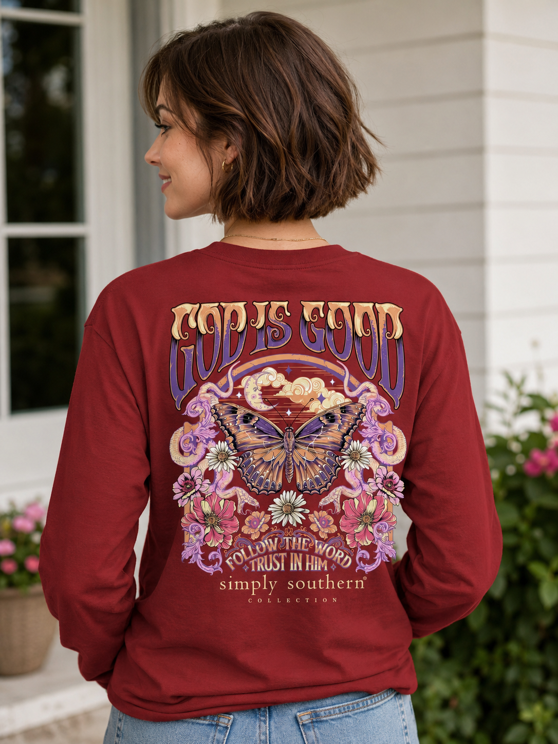 Simply Southern God Is Good Follow Long Sleeve T-Shirt