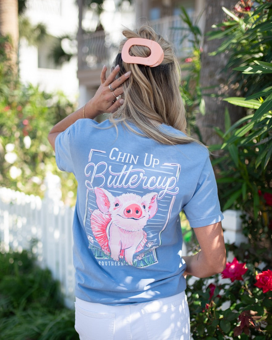 Southernology Chin Up Buttercup Pig Comfort Colors T-Shirt