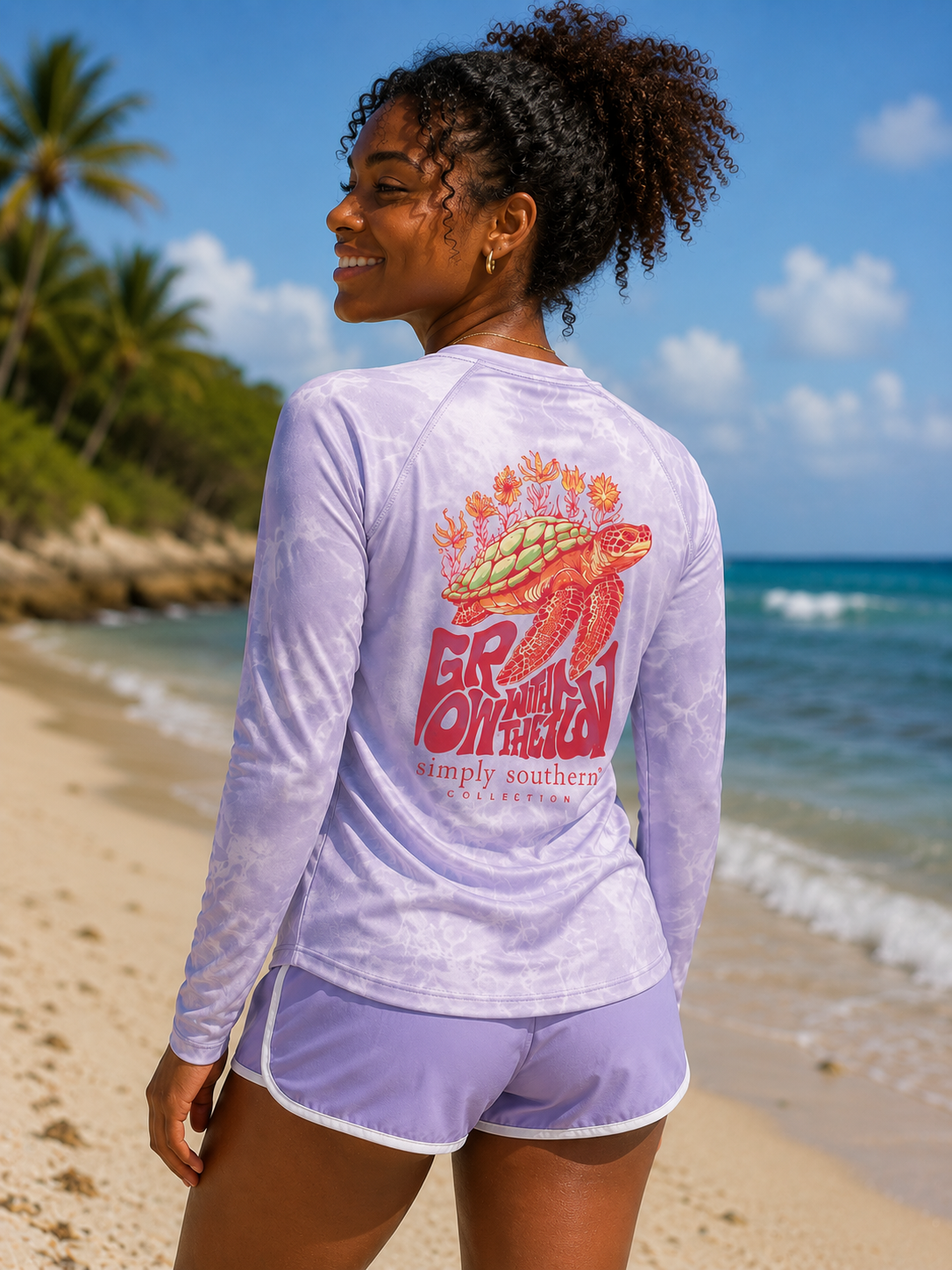Simply Southern Grow Beach Rash Guard Swim UV Protection Long Sleeve T-Shirt