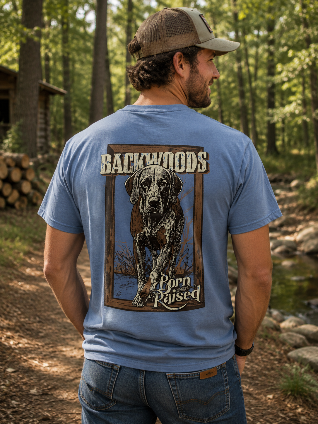 Backwoods Born &amp; Raised Bird Dog Unisex Soft T-Shirt