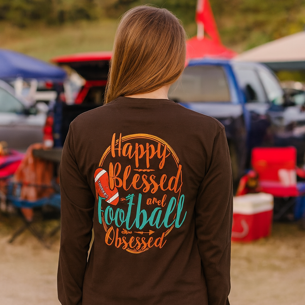 Girlie Girl Originals Football Obsessed Fall Long Sleeve T-Shirt