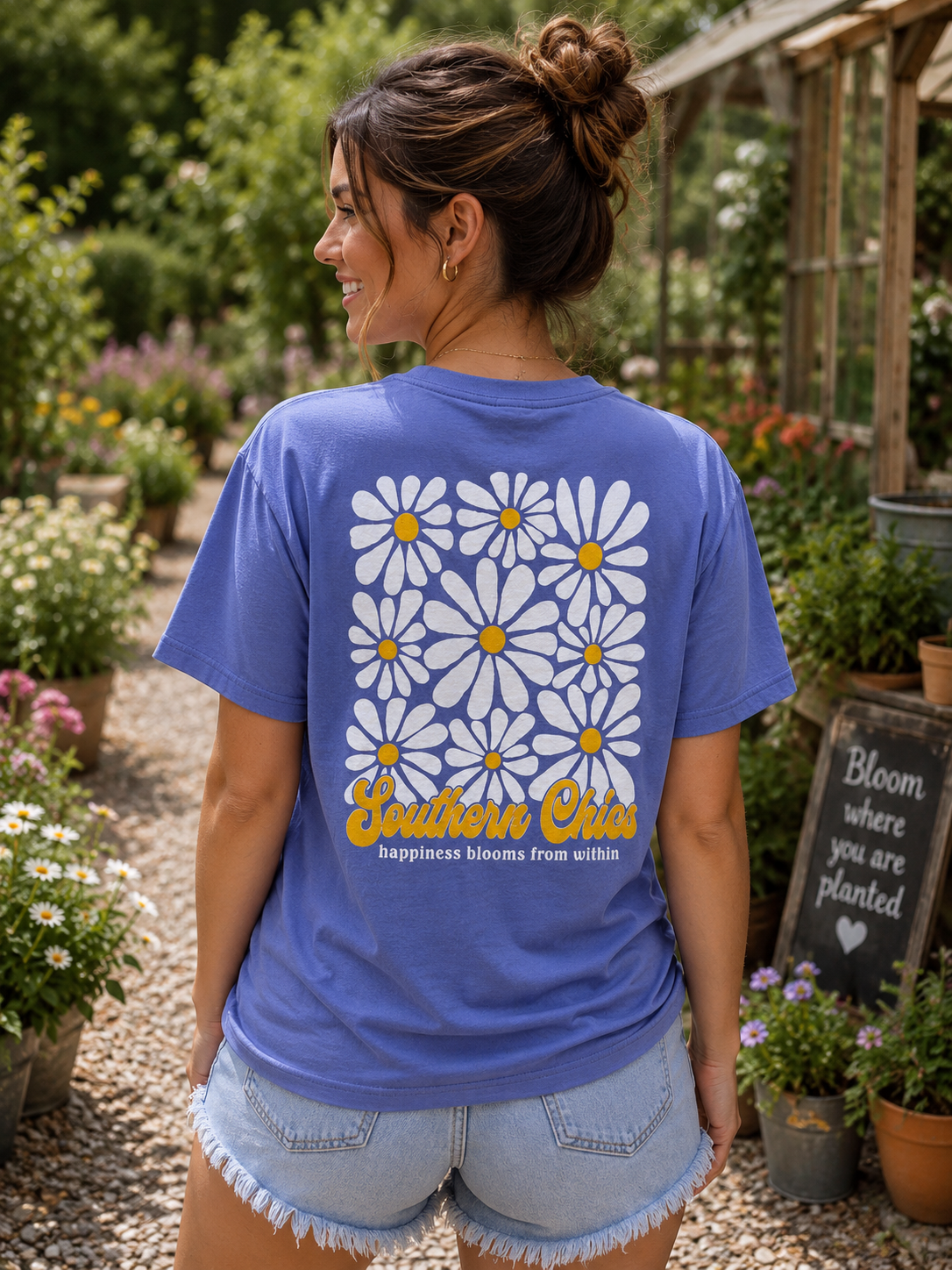 Southern Chics Happiness Blooms Comfort Colors T Shirt