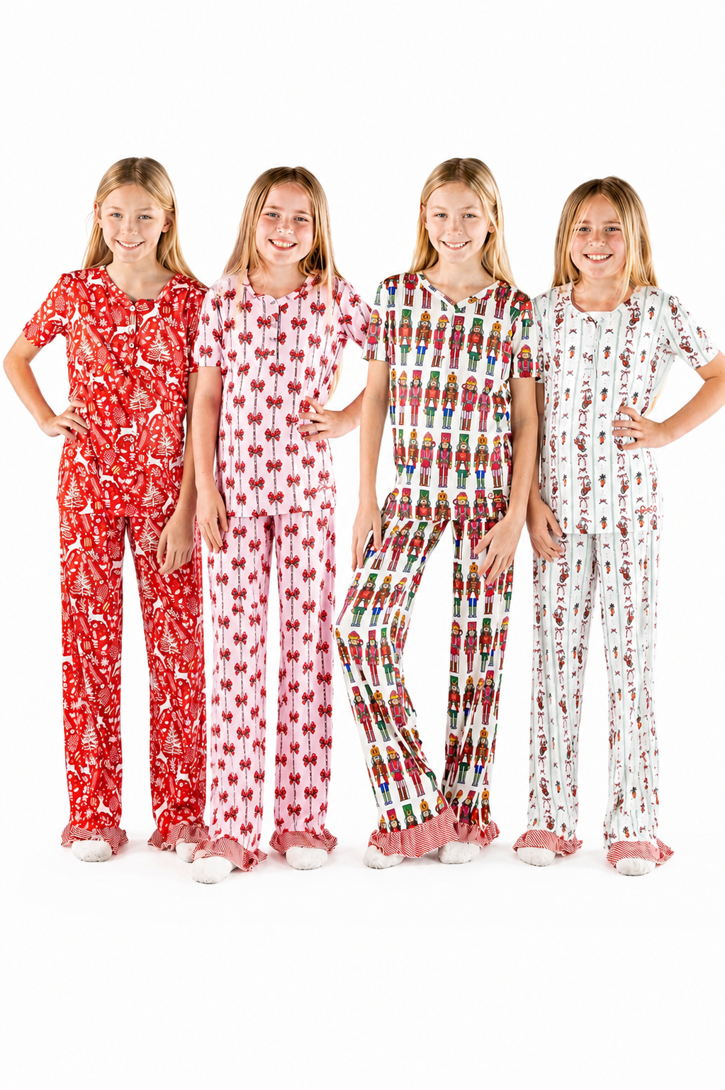 Simply Southern Youth 0226 Holiday PJ Shorts & Button Top Set