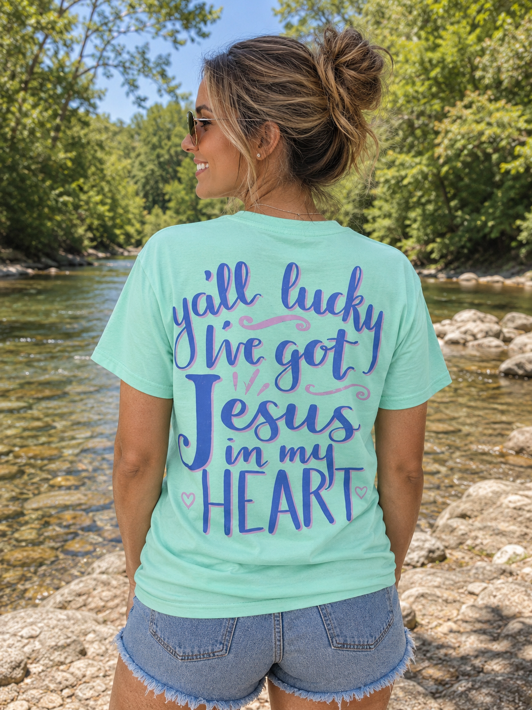 Southern Attitude Preppy Jesus In My Heart T-Shirt