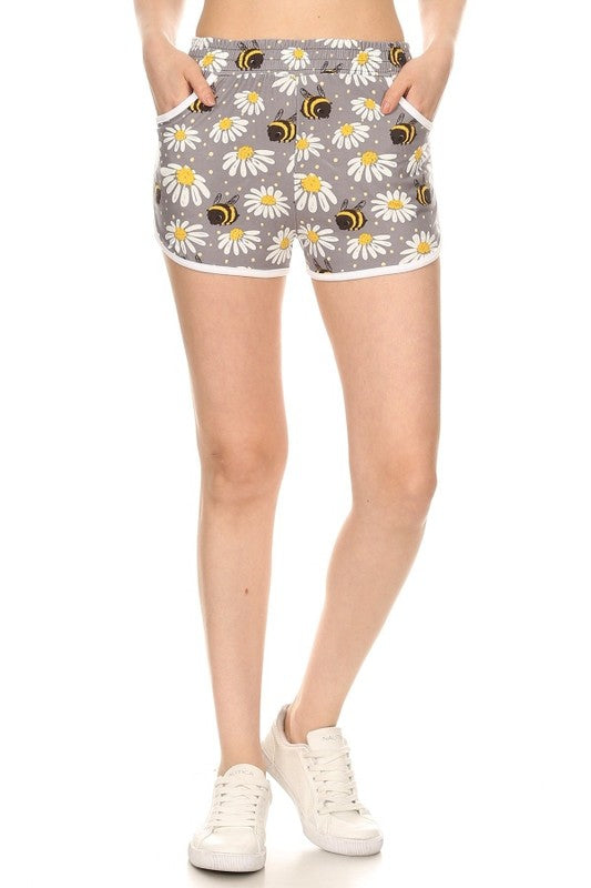 Bee Daisy Soft Lounge Shorts - SimplyCuteTees