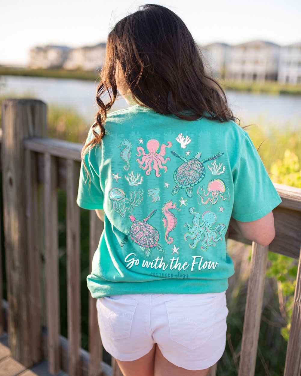 Southernology Sea Life Go with the Flow Comfort Colors T-Shirt