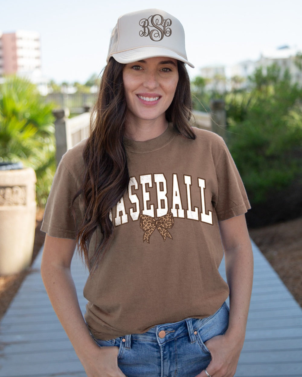 Southernology Baseball Leopard Bow Comfort Colors T-Shirt