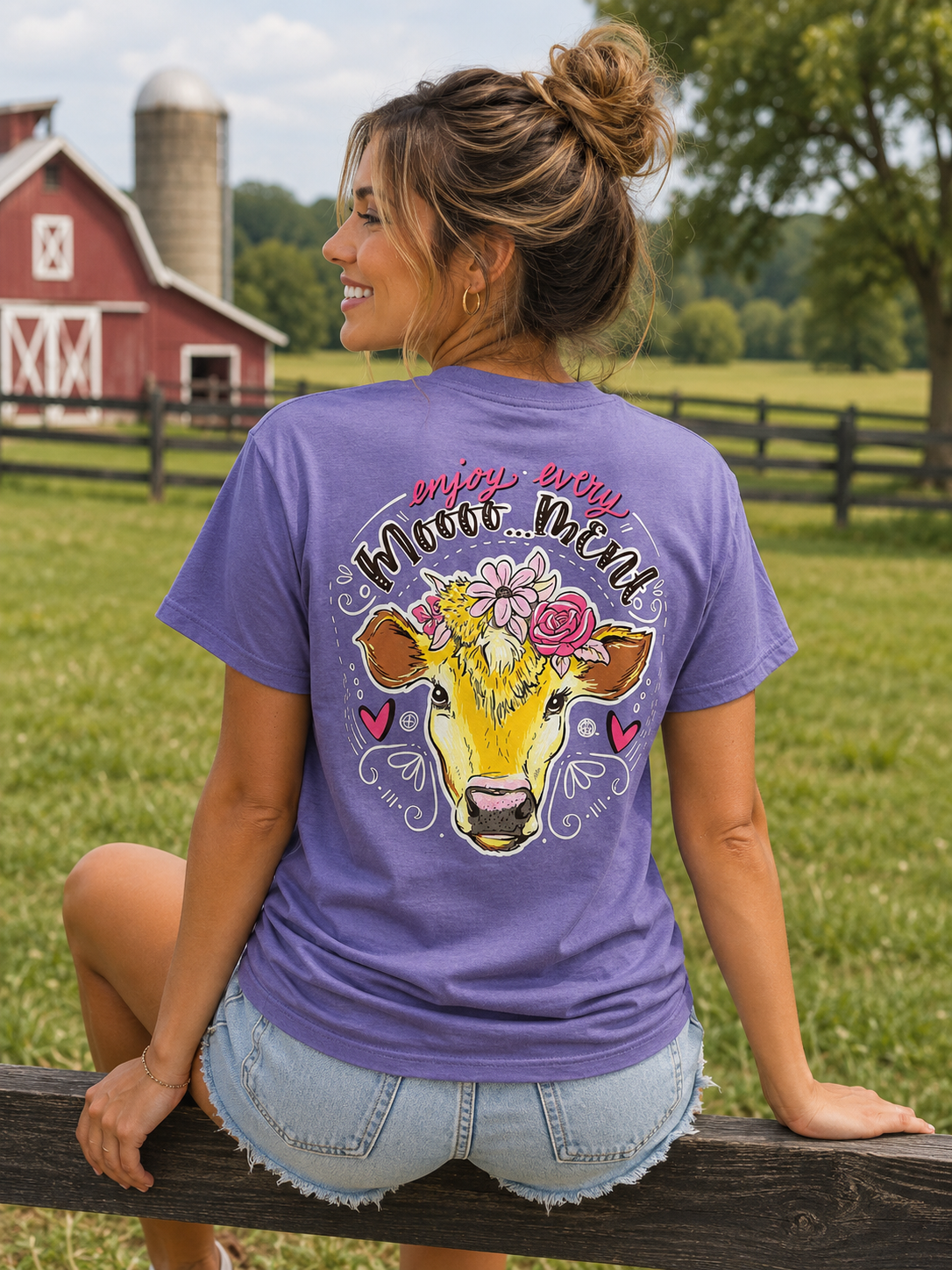 Girlie Girl Originals Enjoy Every Moment Cow T-Shirt