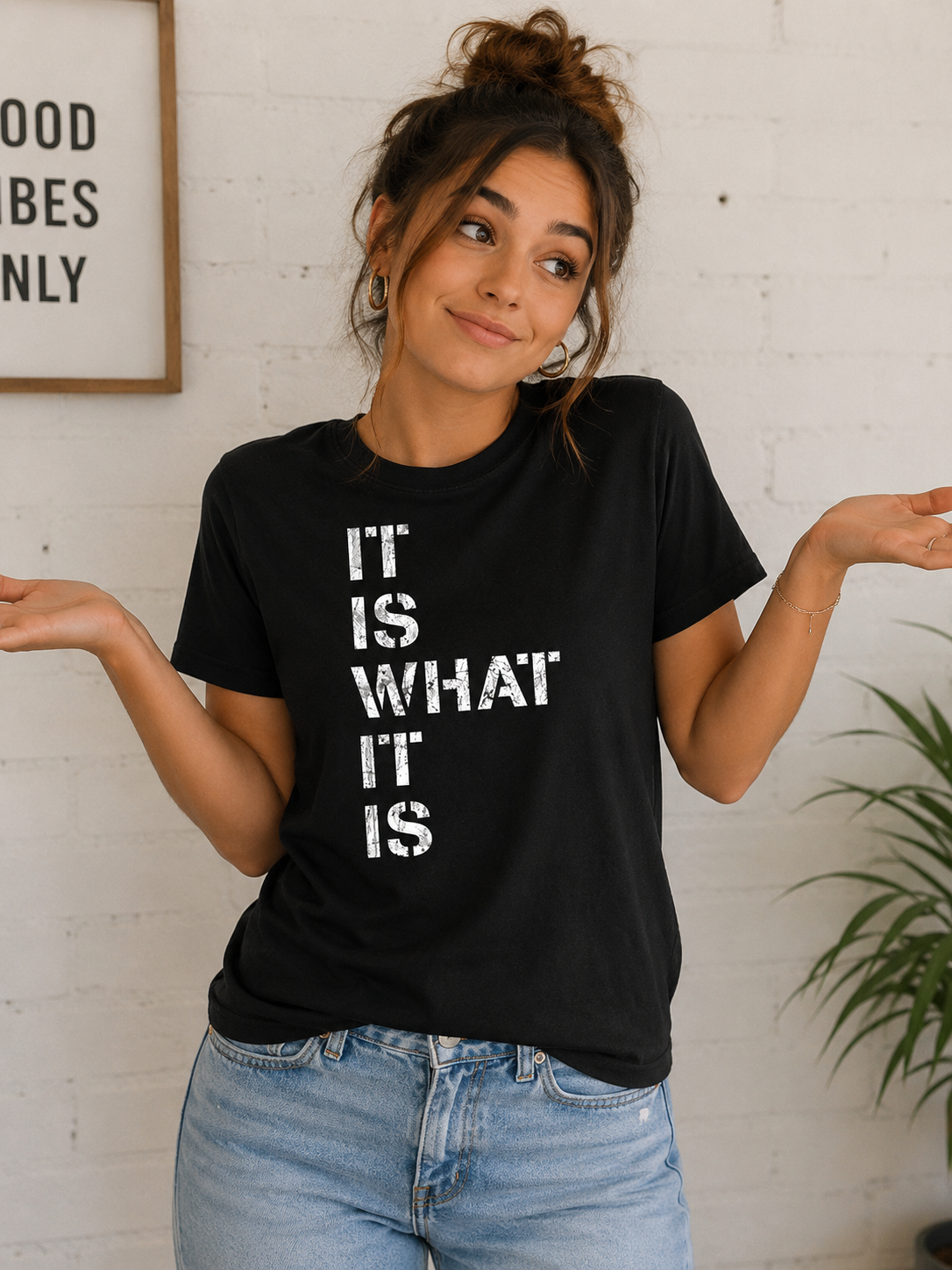 SALE Sassy Frass It Is What It Is V-Neck Canvas T-Shirt