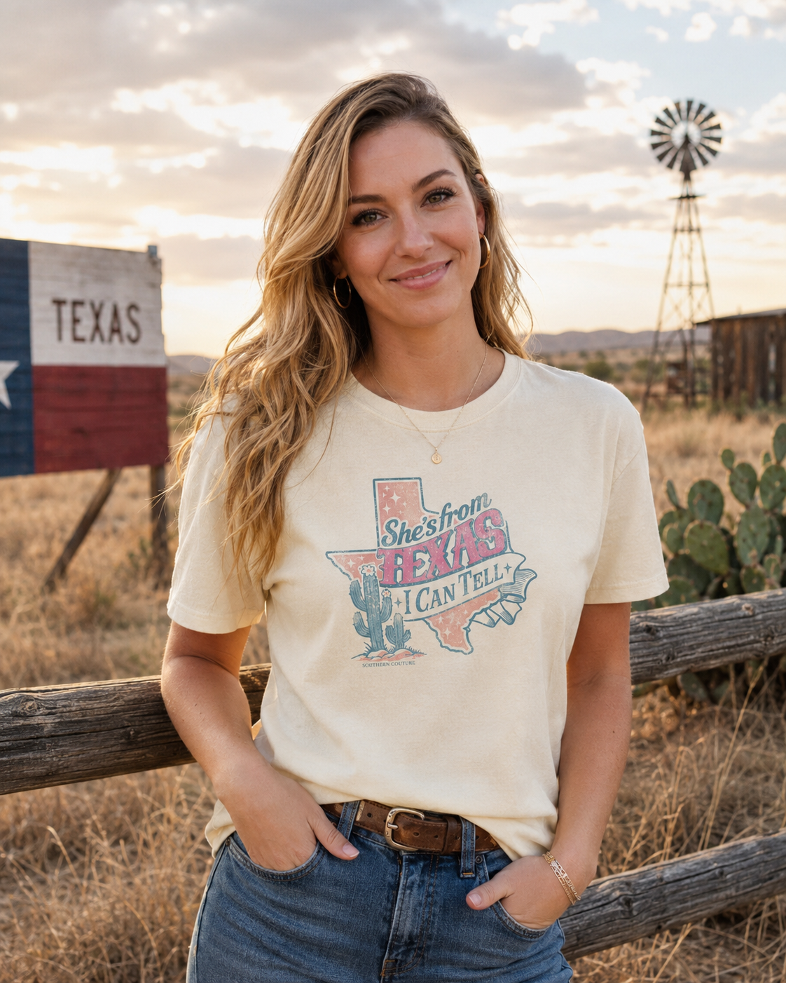 Southern Couture Soft Shes From Texas Natural T-Shirt