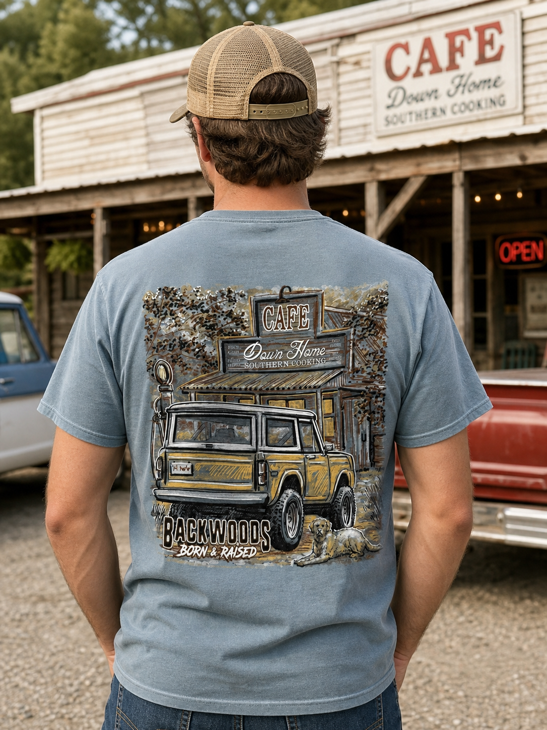 Backwoods Born &amp; Raised Cafe Comfort Colors Unisex T-Shirt