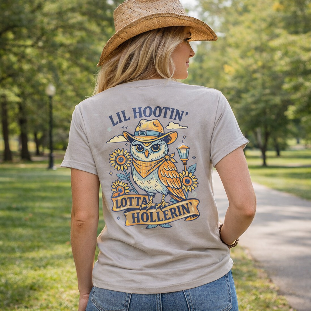 Girlie Girl Originals Lil Hootin Owl T-Shirt - SimplyCuteTees