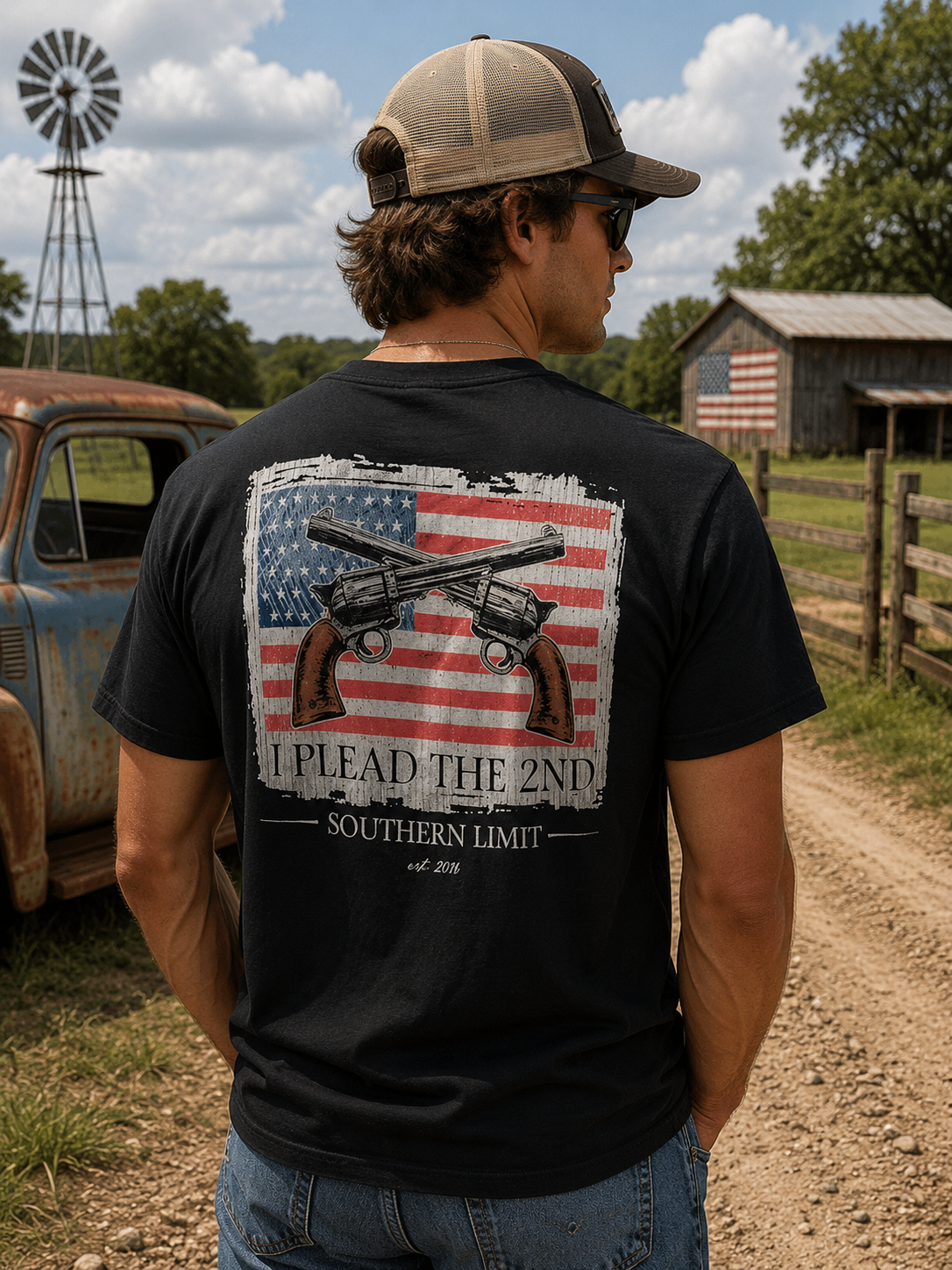 Southern Limits Plead The 2nd Flag Guns Unisex T-Shirt