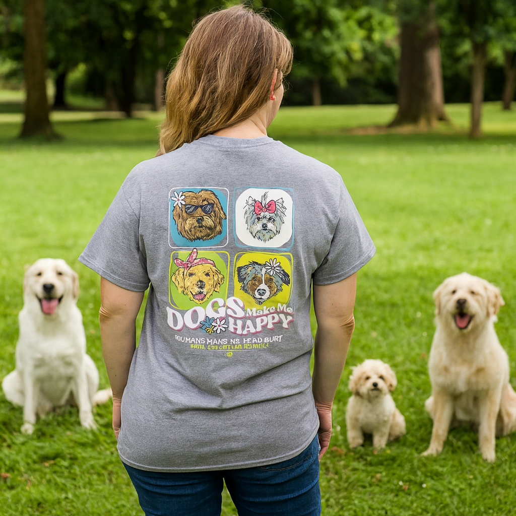 Girlie Girl Originals Dogs Make Me Happy T-Shirt - SimplyCuteTees